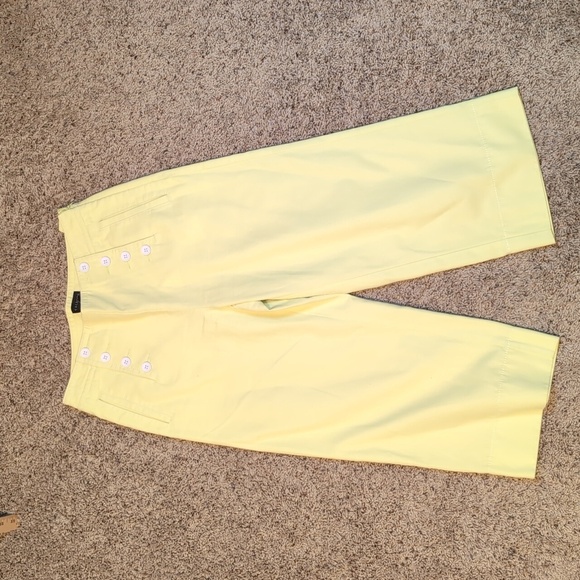 Talbots Pants - Talbots Sailor Capris Wide Leg Cropped Capri Pants  Bright Lemon Sz 6P